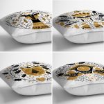 4'lü Kahve & Siyah Renkli Özel Tasarım Dijital Baskılı Modern Kırlent Kılıfı Seti Realhomes