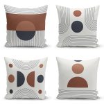 4'lü Özel Tasarım İskandinav Motifli Dijital Baskılı Modern Kırlent Kılıfı Seti Realhomes