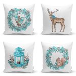 - Rh-K4luset765-Gorsel1 - Realhomes  4'lü Özel Tasarım Kış Temalı Dijital Baskılı Modern Kırlent Kılıfı Seti Realhomes