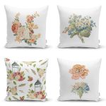 - Rh-K4luset766-Gorsel1 - Realhomes 4'lü Çiçek Desenli Özel Tasarım Dijital Baskılı Modern Kırlent Kılıfı Seti Realhomes