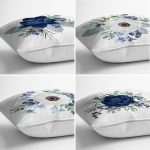 - Rh-K4luset779-Gorsel2 - Realhomes 4'lü Mavi Beyaz Gül Tasarımlı Dijital Baskılı Modern Kırlent Kılıfı Seti Realhomes