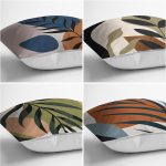 - Rh-K4luset784-Gorsel2 - Realhomes  4'lü Özel Tasarım İnce Dal Yaprakları Dijital Baskılı Modern Kırlent Kılıfı Seti Realhomes