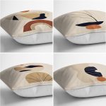 4'lü Krem Zeminli Etnik Tasarımlı Dijital Baskılı Modern Kırlent Kılıfı Seti Realhomes