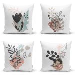 4'lü Özel Tasarım Dijital Baskılı Modern Kırlent Kılıfı Seti Realhomes