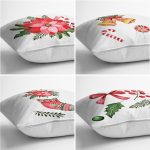 4'lü Çiçek & Şeker Tasarımlı Dijital Baskılı Modern Kırlent Kılıfı Seti Realhomes