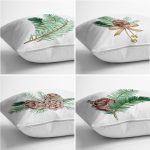 - Rh-K4luset793-Gorsel2 - Realhomes  4'lü Kozalaklı Yaprak Tasarımlı Dijital Baskılı Modern Kırlent Kılıfı Seti Realhomes