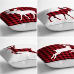 - Rh-K4luset804-Gorsel2 - Realhomes  4'lü Ekose Geyik Desenli Dijital Baskılı Modern Kırlent Kılıfı Seti Realhomes