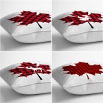 - Rh-K4luset806-Gorsel2 - Realhomes  4'lü Ekose Yaprak Tasarımlı Dijital Baskılı Modern Kırlent Kılıfı Seti Realhomes