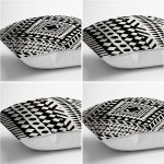 - Rh-K4luset807-Gorsel2 - Realhomes 4'lü Siyah Beyaz Etnik Geometrik Çizimli Dijital Baskılı Modern Kırlent Kılıfı Seti Realhomes