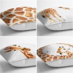 - Rh-K4luset808-Gorsel2 - Realhomes 4'lü Özel Çizim Zürafa Tasarımlı Dijital Baskılı Modern Kırlent Kılıfı Seti Realhomes