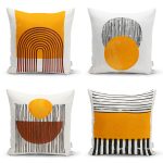 - Rh-K4luset809-Gorsel1 - Realhomes 4'lü Etnik Çizimli Özel Tasarım Dijital Baskılı Modern Kırlent Kılıfı Seti Realhomes