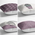 - Rh-K4luset813-Gorsel2 - Realhomes 4'lü Kalp & Kaktüs Özel Tasarım Dijital Baskılı Modern Kırlent Kılıfı Seti Realhomes