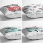 - Rh-K4luset816-Gorsel2 - Realhomes  4'lü Çam Ağaçlı Araba Desenli Dijital Baskılı Modern Kırlent Kılıfı Seti Realhomes