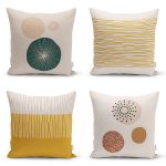 4'lü Pastel Renkli Çizgili Dijital Baskılı Modern Kırlent Kılıfı Seti Realhomes