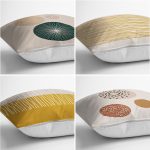 4'lü Pastel Renkli Çizgili Dijital Baskılı Modern Kırlent Kılıfı Seti Realhomes