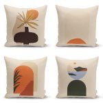 - Rh-K4luset825-Gorsel1 - Realhomes  4'lü Etnik Özel Tasarım Dijital Baskılı Modern Kırlent Kılıfı Seti Realhomes