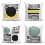 4'lü Realhomes Özel Tasarım Dijital Baskılı Modern Kırlent Kılıfı Seti Realhomes