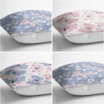 - Rh-K4luset854-Gorsel2 - Realhomes 4'lü Renkli Zemin Kelebek Desenli Dijital Baskılı Modern Kırlent Kılıfı Seti Realhomes