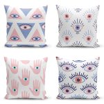 - Rh-K4luset856-Gorsel1 - Realhomes  4'lü Üçüncü Göz Özel Tasarımlı Dijital Baskılı Modern Kırlent Kılıfı Seti Realhomes