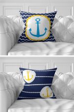 7'li Özel Tasarım Renkli Çapa Desenli Dijital Baskılı Kırlent Kılıfı Seti Realhomes