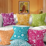 7'li Renkli Geometrik Desen Tasarımlı Dijital Baskılı Kırlent Kılıfı Seti Realhomes