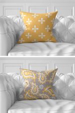 7'li Renkli Geometrik Desen Tasarımlı Dijital Baskılı Kırlent Kılıfı Seti Realhomes