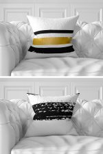 - Rh-K7liset483-Gorsel3 - Realhomes 7'li Siyah Beyaz Gold Detaylı Özel Tasarım Dijital Baskılı Kırlent Kılıfı Seti Realhomes