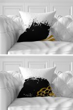 - Rh-K7liset483-Gorsel4 - Realhomes 7'li Siyah Beyaz Gold Detaylı Özel Tasarım Dijital Baskılı Kırlent Kılıfı Seti Realhomes