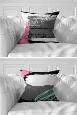 7'li Renkli Kumlama Zeminli Dijital Baskılı Kırlent Kılıfı Seti Realhomes