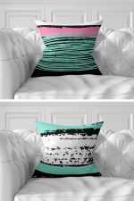 7'li Renkli Kumlama Zeminli Dijital Baskılı Kırlent Kılıfı Seti Realhomes