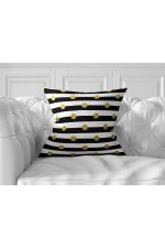 7'li Siyah Beyaz Gold Detaylı Mery Christmas Tasarımlı Dijital Baskılı Kırlent Kılıfı Seti Realhomes