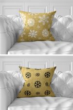 7'li Siyah Gold Christmas Tasarımlı Dijital Baskılı Kırlent Kılıfı Seti Realhomes