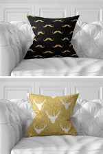 7'li Siyah Gold Christmas Tasarımlı Dijital Baskılı Kırlent Kılıfı Seti Realhomes