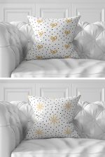 7'li Christmas Temalı Gold Detaylı Dijital Baskılı Kırlent Kılıfı Seti Realhomes