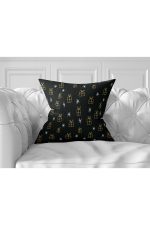 7'li Christmas Temalı Gold Detaylı Dijital Baskılı Kırlent Kılıfı Seti Realhomes