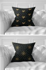 7'li Christmas Temalı Gold Detaylı Dijital Baskılı Kırlent Kılıfı Seti Realhomes