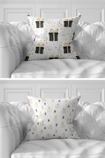 7'li Christmas Temalı Gold Detaylı Dijital Baskılı Kırlent Kılıfı Seti Realhomes