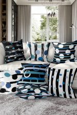 - Rh-K7liset494-Gorsel1 - Realhomes 7'li Renkli Çizgili Puan Tasarımlı Dijital Baskılı Kırlent Kılıfı Seti Realhomes