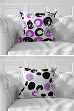 7'li Renkli Çizgili Puan Tasarımlı Dijital Baskılı Kırlent Kılıfı Seti Realhomes