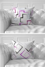 7'li Renkli Çizgili Puan Tasarımlı Dijital Baskılı Kırlent Kılıfı Seti Realhomes