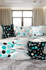 7'li Renkli Çizgili Puan Tasarımlı Dijital Baskılı Kırlent Kılıfı Seti Realhomes