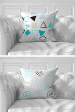 7'li Renkli Çizgili Puan Tasarımlı Dijital Baskılı Kırlent Kılıfı Seti Realhomes