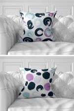 7'li Renkli Çizgili Puan Tasarımlı Dijital Baskılı Kırlent Kılıfı Seti Realhomes