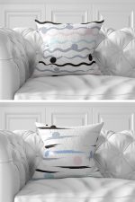 7'li Renkli Çizgili Puan Tasarımlı Dijital Baskılı Kırlent Kılıfı Seti Realhomes