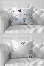 7'li Renkli Çizgili Puan Tasarımlı Dijital Baskılı Kırlent Kılıfı Seti Realhomes