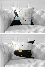 7'li Renkli Geometrik Çizimli Gold Detaylı Dijital Baskılı Kırlent Kılıfı Seti Realhomes