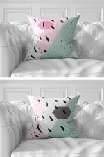 7'li Renkli Geometrik Çizimli Gold Detaylı Dijital Baskılı Kırlent Kılıfı Seti Realhomes