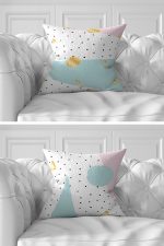 7'li Renkli Geometrik Çizimli Gold Detaylı Dijital Baskılı Kırlent Kılıfı Seti Realhomes