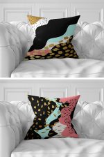 7'li Renkli Özel Tasarım Ebru Tasarımlı Dijital Baskılı Kırlent Kılıfı Seti Realhomes