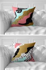 7'li Renkli Özel Tasarım Ebru Tasarımlı Dijital Baskılı Kırlent Kılıfı Seti Realhomes